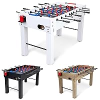 GoSports 54 Inch Full Size Foosball Table - Includes 4 Balls and 2 Cup Holders – Black, Oak, or White