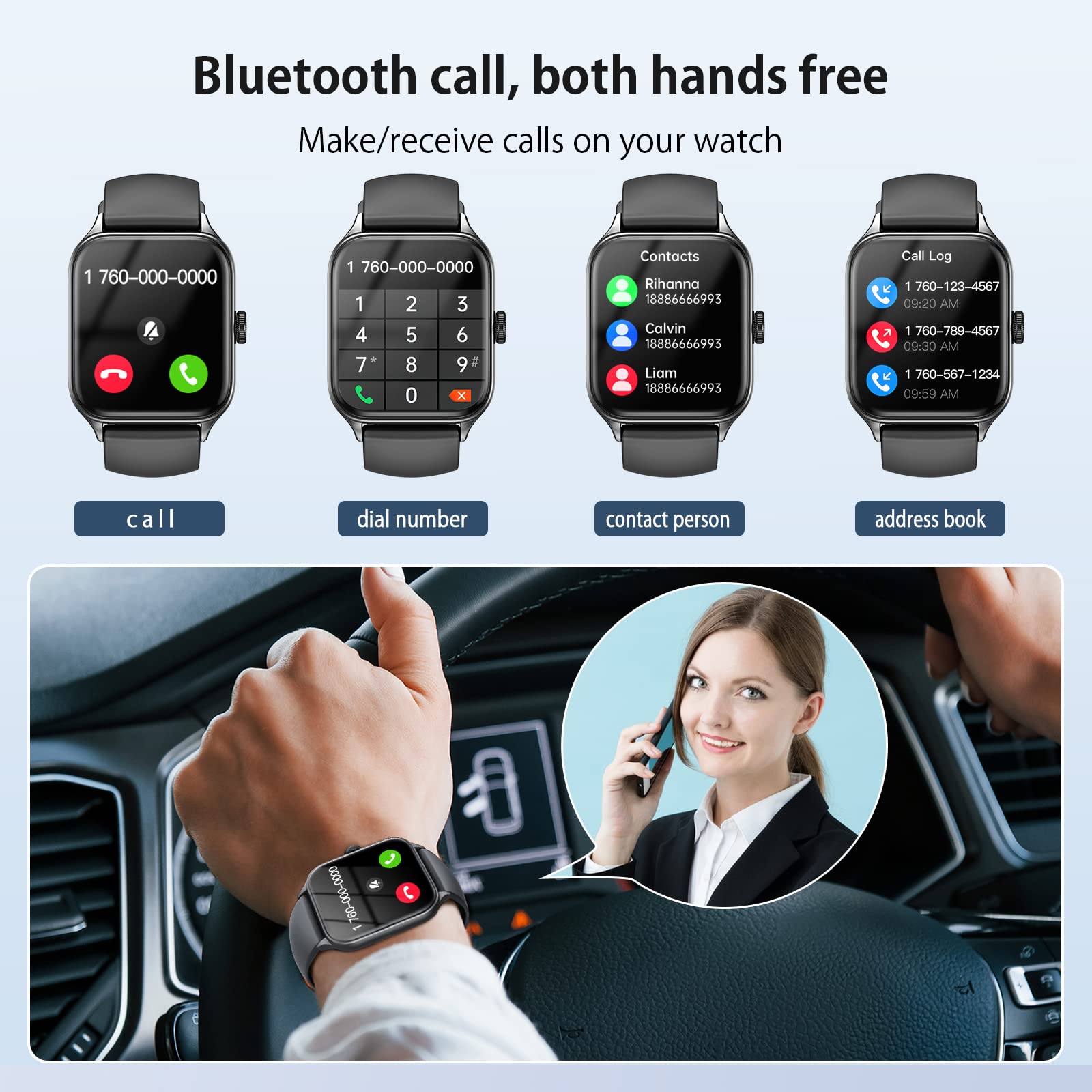 Smart Watch (Receive & Dial), 2023 Newest 1.85