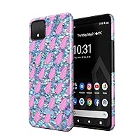 Compatible with Google Pixel 4 Case Pink Grenade Glitter Kawaii Gangsta Thug Life Holographic Iridiscent Rainbow Heavy Shockproof Dual Layer Hard Shell+Silicone Protective Cover