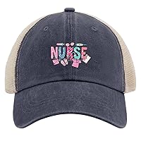 Nurse Life Hat for Mens Baseball Caps Low Profile Washed Running Hats Fitted