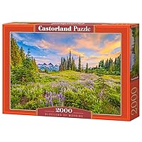 CASTORLAND 2000 Piece Jigsaw Puzzles, Blossoms of Morning, Landscape Puzzles, Meadow, Mountain View, Adult Puzzle, Castorland C-200863-2