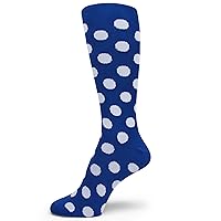Men's Polka Dots Dress Socks,Blue/White