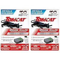 Tomcat Mouse Killer Child Resistant, Disposable Station, 1 Pre-Filled Ready-to-Use Bait Station (Pack of 2)