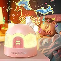 Night Light for Kids,Girl Gift 84 Light Modes 14 Films Baby Sound Machine,Night Light for Bedroom,3 in 1&Remote Control,Volume Adjust,Rechargeable Unicorns,Kawaii Gifts,Teen Girl Gifts Trendy Stuff