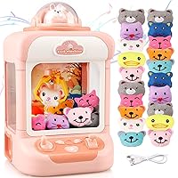 Mini Claw Machine for Kids - Arcade Claw Game Machine, 20 Mini Plush Toys, Music and Light, Party Birthday Toys Gifts for Kids, Girls, Boys Age 3 4 5 6 7 8 Years Old