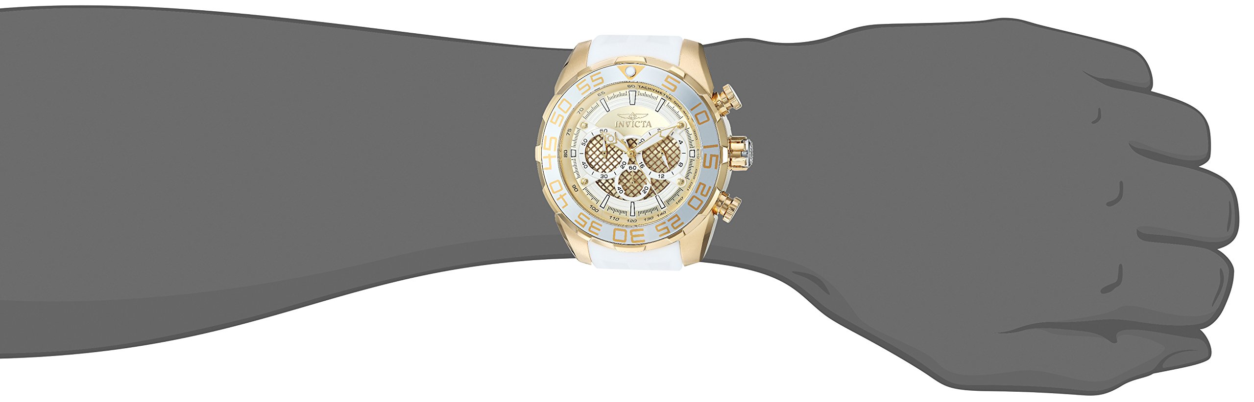 Invicta Men's Speedway Stainless Steel Quartz Watch with Silicone Strap, White, 32 (Model: 26303)