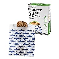 Recyclable & Sealable Food Storage Sandwich Bags Shark, 50 count