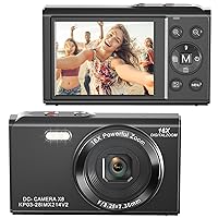 Digital Camera, 1080P Kids Camera, 2.8 Inch Point and Shoot Camera, Digital Camera with 16X Digital Zoom,with 32GB SD Card, Compact Camera for Kids Teens Boys Girls Adults Seniors, Black