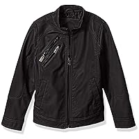 URBAN REPUBLIC Boys' Faux Leather Perforatted Insert Jacket