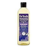 Dr Teal's Moisturizing Bath & Body Oil, Sleep Blend with Melatonin, Lavender & Chamomile Essential Oils, 8.8 fl oz.