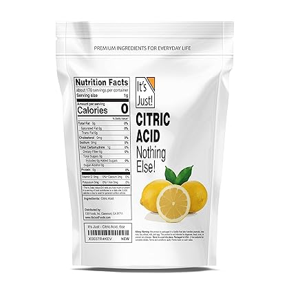 It's Just - Citric Acid, Food Grade, Non-GMO, Bath Bombs (6 Ounces)