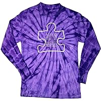 Autism Awareness White Puzzle Long Sleeve Tie Dye