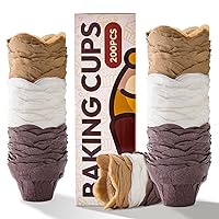 Lotus Tulip Cupcake Liners 200pcs - Katbite Premium Parchment Baking Cups, Non-Stick & Heat-Resistant, Perfect for Parties, Weddings, Birthdays, Christmas, Baby Showers