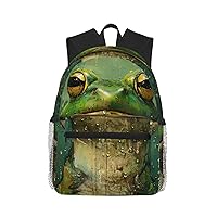 Frog And Rain Print Backpack Lightweight,Durable & Stylish Travel Bags, Sports Bags, Men Women Bags