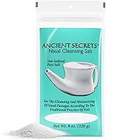 ANCIENT SECRETS Neti Pot Salt - Nasal Cleansing Salt, Non-Iodized Pure Salt for Use Nasal Cleansing Pot, 8 Oz