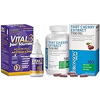 Vital 3 Joint Solution® Clinically Proven Liquid Knee Relief Supplement + Tart Cherry Extract 2500 mg Vegetarian Capsules