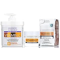 Advanced Clinicals Vitamin C Brightening Cream + Vitamin C Brightening Face Gel Cream Set