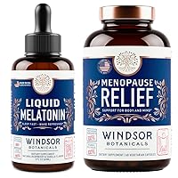 WINDSOR BOTANICALS Menopause Multivitamin and Liquid Melatonin 3mg - Female Health Support Bundle