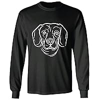 Gift for Dog Lovers Line Art of Deutsch Drahthaar Dog Animals Black and Muticolor Unisex Long Sleeve T Shirt