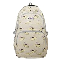 Anime Pompom Purin All Over Print Large Capacity Casual Backpack Laptop Backpack Travel Hiking Rucksack Bike Backpack Yellow