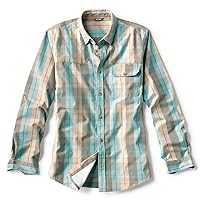 Orvis Men’s Midweight Shooting Shirt - Mens Button Down Long Sleeve Shirts with Ambidextrous Quilted Shooting Patches