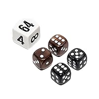 Bello Games Deluxe Marbleized Dice Sets-Black/Brown 1/2