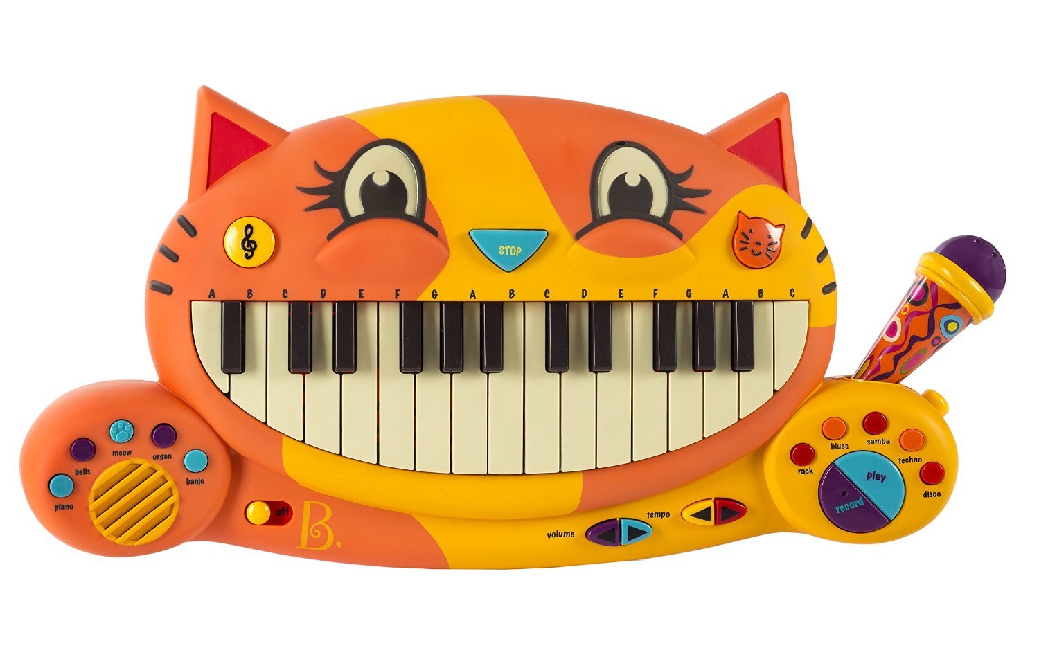 B. – Interactive Cat Piano – Toy Piano & Microphone – Musical Instrument For Toddlers, Kids – 20+ Songs, Sounds & Recording Feature – 2 Years + – Meowsic