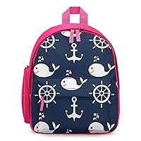 Anchor & Whale Wheels Travel Backpacks Funny Shoulder Bag Light Weight Multi-Pocket Daypack