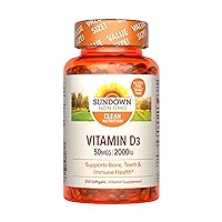 Vitamin D3 2000 IU Softgels, Supports Bone, Teeth, and Immune Health, 350 Count