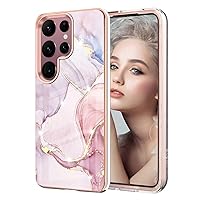 Case Compatible for Samsung S22 Ultra Silicone Marble Flower Elegant Women Girls Cases, Ultra Slim Thin Hard TPU Shockproof Waterproof Phone Cover for Samsung Galaxy S22 Ultra 5G 6.8'' Phone
