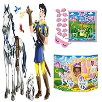 Princess Party Decor- Prince and Trusty Steed Props, Princess Photo Prop and Kiss The Frog Game Novelty