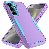 for Samsung Galaxy S24 Case, Heavy Duty Shockproof Protective Phone Case with Dual Layer Protection (Purple)