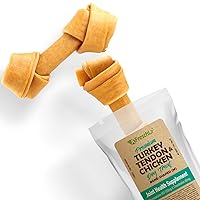AFreschi Turkey Tendon and Chicken for Dogs, All-Natural Joint Health Supplement, Good for Senoir Dog Chew, Puppy Treat, Alternative to Rawhide (Medium), 2 Pack