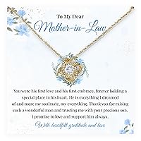 To My Dear Mother-in-law Necklace Present For Mother's Day, Jewelry Gift For Birthday or Wedding day Present For Her, Mother In Law Necklace From Daughter In Law, Love Knot Necklace With Wonderful Message Card And Gift Box For Necklace