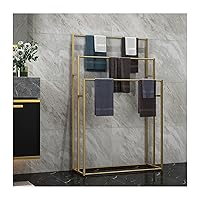 Towel Stand Rack Freestanding Metal Towel Ladder Holder Towel Bar Laundry Drying Stand for Bathrooms/Gold