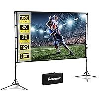 Projection Screen with Stand,100 inch Portable Movie Screen 16:9 HD 4K Double Sided Projection Screen with Carry Bag Indoor Outdoor Video Screen for Home Theater