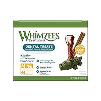WHIMZEES by Wellness Value Box Natural Dental Chews for Dogs – Clean Teeth, Freshen Breath, Reduce Plaque & Tartar, Medium Breed 44 Count