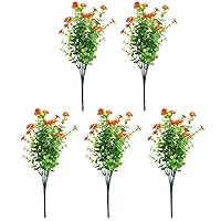 Simulation Flower Easy Care Decorate Plastic Planter Cemetery Fake Chrysanthemum Garden Decor Orange