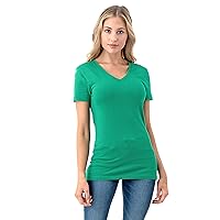 Women's Short Sleeve V-Neck Basic T-Shirt