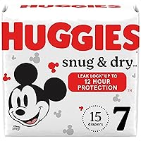 Huggies Size 7 Diapers, Snug & Dry Baby Diapers, Size 7 (41+ lbs), 15 Count