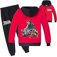 Kid The Legend of Zelda Full Zip Hoodie and Jogger Pants Set,Classic Long Sleeve Jackets Comfy Soft Sweatsuit for Boy
