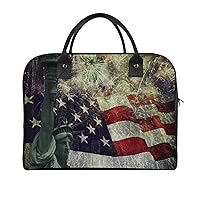 Statue of Liberty USA Fireworks Flag Large Crossbody Bag Laptop Bags Shoulder Handbags Tote with Strap for Travel Office