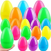 18 Pcs 8 inch 6 inch Jumbo Easter Eggs Colorful Plastic Fillable Easter Egg for Easter Hunt Game Basket Stuffers Fillers Party Decorations