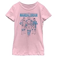 STAR WARS Mandalorian Blue Crew Super Vintage Girls Short Sleeve Tee Shirt