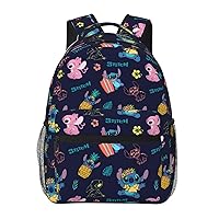 Funny Cartoon Characters Backpack for Boys Girls Navy Animal Print School Bag with Pockets Lightweight Waterproof Kids Backpack for School Travel