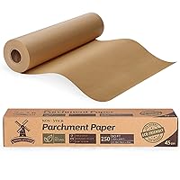 Unbleached 15 x 200 ft Parchment Baking Paper Roll - 250 Sq.Ft for Baking, Cooking, Grilling, Air Fryer and Steaming