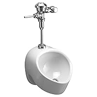 Zurn Z5708.207.00 1-Pint Per Flush High Efficiency Urinal System Top Spud Small Footprint Urinal with Manual DiapragmFlush Valve