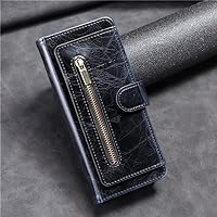 Luxury Zipper Leather Wallet Case for Samsung Galaxy Z Fold 3 5G 4 Fold4 Card Slot Holder Cover Shockproof Book Phone,Black,for Galaxy Z Fold 4