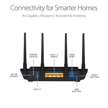 ASUS RT-AX3000 Dual Band WiFi 6 Extendable Router, Subscription-free Network Security, Instant Guard, Advanced Parental Controls, Built-in VPN, AiMesh Compatible, Gaming & Streaming, Smart Home, USB