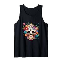 Mothers Day, Catrina Floral 5 Mayo, Funny Halloween Costume Tank Top